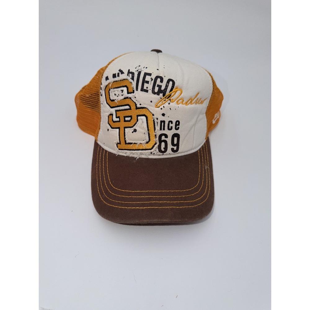 New Era San Diego Padres Cooperstown Collection Trucker Hat Brown Orange OSFM